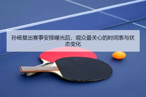 孙杨复出赛事安排曝光后，观众最关心的时间表与状态变化